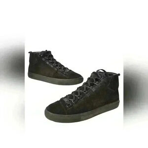 2016 BALENCIAGA Black Leather Suede Arena High Top  Hype Hiking Sneaker 42EU 9US